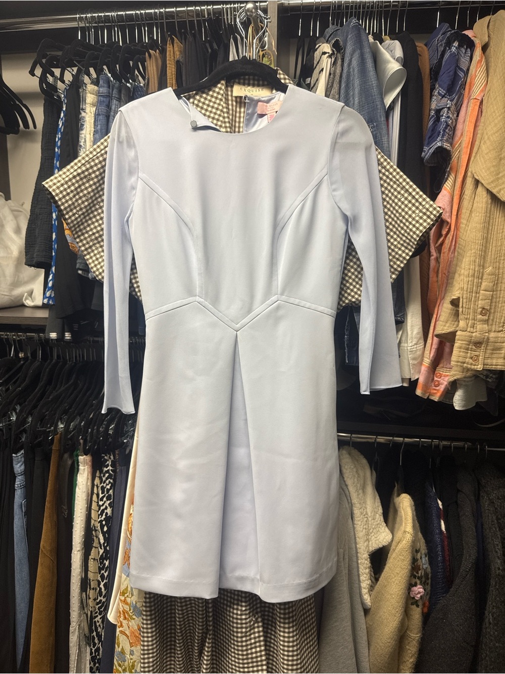 Ted Baker Powder Blue Long-Sleeve Shift Dress
